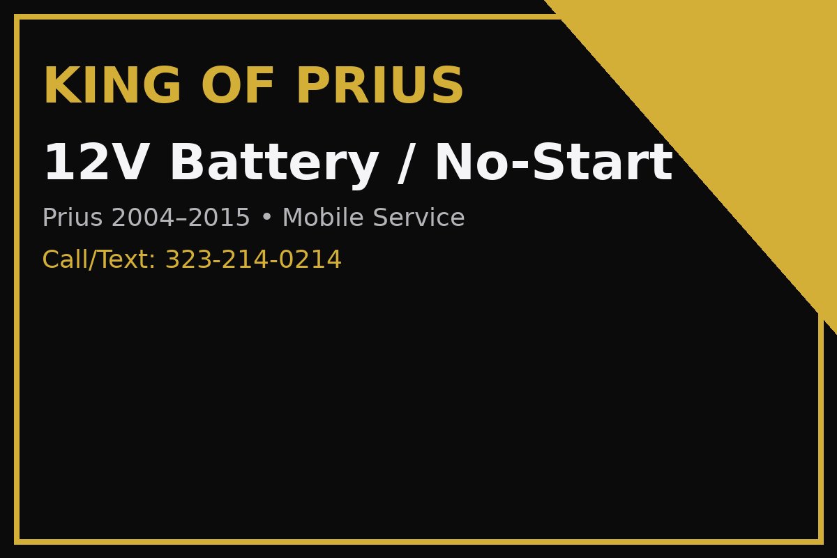 12V Battery / No‑Start Diagnostics